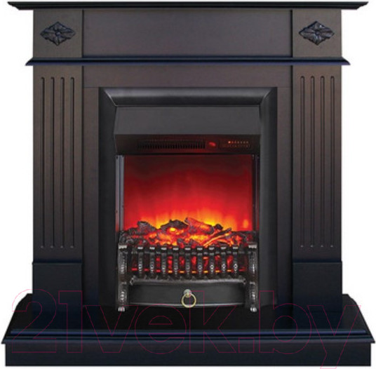 Изображение товара Каминокомплект Смолком Brighton + Fobos-s Lux BL LT (махагон коричневый антик)