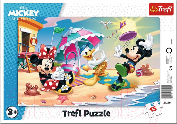 Изображение товара Пазл Trefl Микки Маус. Игра на пляже / 31390 (15эл)