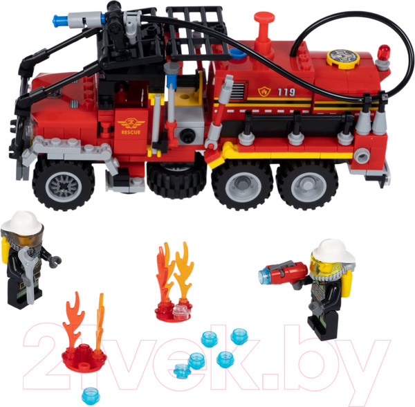 Изображение товара Конструктор Bondibon Пожарная Служба. Пожарная машина / ВВ5708 (432эл)