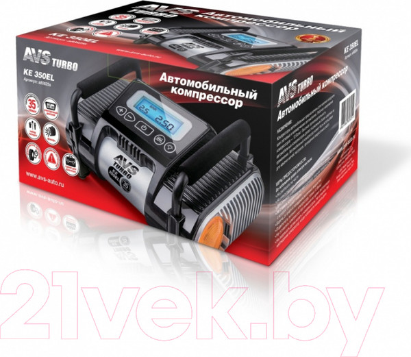 Изображение товара Автомобильный компрессор AVS Turbo KE350EL