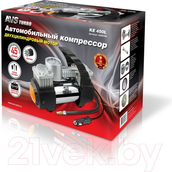 Изображение товара Автомобильный компрессор AVS Turbo KE450L