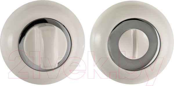 Изображение товара Фиксатор дверной защелки Ренц INBK 08 MSW/CP (матовый супер белый/хром блестящий)