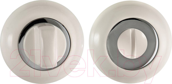 Изображение товара Фиксатор дверной защелки Ренц INBK 08 SW/CP (супер белый/хром блестящий)