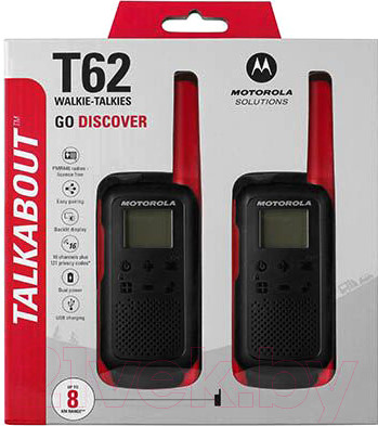 Изображение товара Комплект раций Motorola Talkabout T62 (красный)