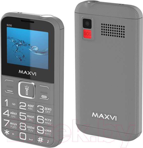 Изображение товара Мобильный телефон Maxvi B200 (серый+ЗУ)