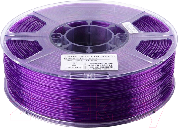 Изображение товара Пластик для 3D-печати eSUN PETG / PETG175Z1 (1.75мм, 1кг, прозрачный пурпурный)