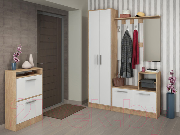 Изображение товара Тумба в прихожую Genesis Мебель Энтер (дуб сонома/белый)