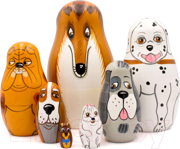 Изображение товара Матрешка сувенирная Брестская Фабрика Сувениров Собаки разных пород / 7117