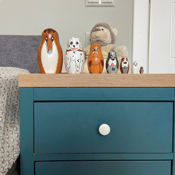 Изображение товара Матрешка сувенирная Брестская Фабрика Сувениров Собаки разных пород / 7117