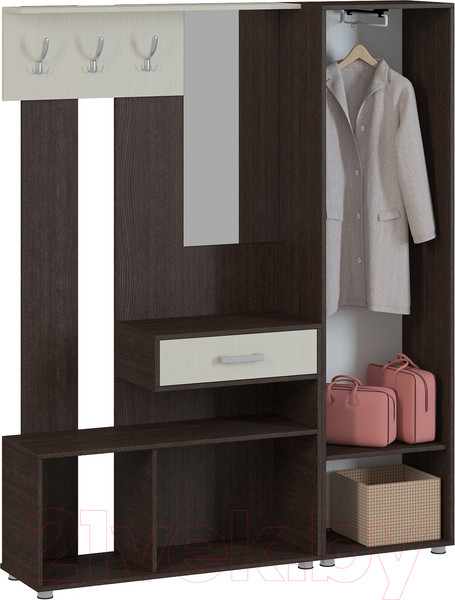 Изображение товара Шкаф-пенал Genesis Мебель Энтер 1 (венге/дуб молочный)