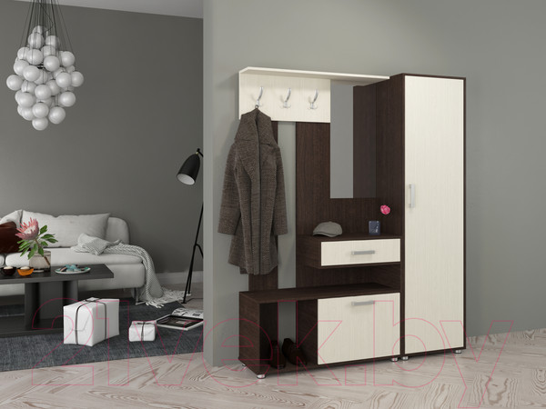 Изображение товара Шкаф-пенал Genesis Мебель Энтер 1 (венге/дуб молочный)