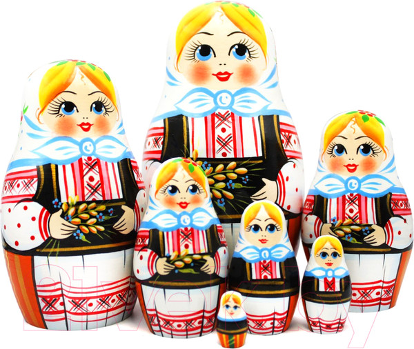 Изображение товара Матрешка сувенирная Брестская Фабрика Сувениров В народном славянском наряде с колосками / 7046