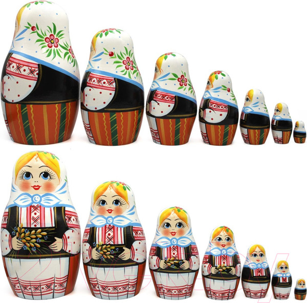 Изображение товара Матрешка сувенирная Брестская Фабрика Сувениров В народном славянском наряде с колосками / 7046