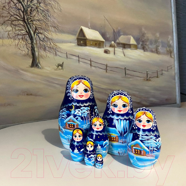 Изображение товара Матрешка сувенирная Брестская Фабрика Сувениров Русские рождественские матрешки / 7330