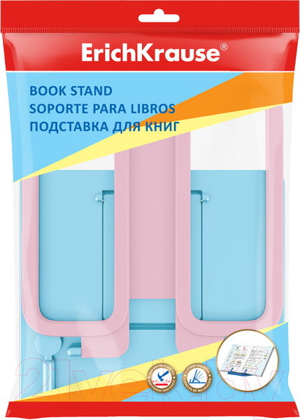 Изображение товара Подставка для книг Erich Krause Base. Pastel / 58035 (голубой/розовый)