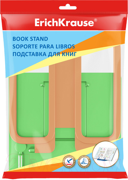 Изображение товара Подставка для книг Erich Krause Base. Neon Solid / 58042 (зеленый/оранжевый)