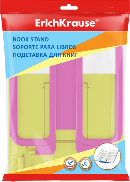 Изображение товара Подставка для книг Erich Krause Base. Neon Solid / 58043 (желтый/розовый)
