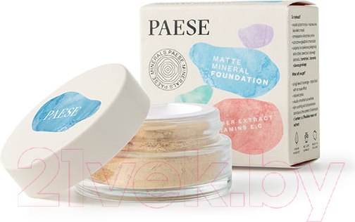 Изображение товара Пудра рассыпчатая Paese Matte Mineral Foundation минеральная матирующая 101W (7г)