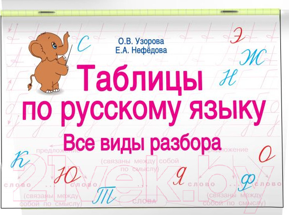 Изображение товара Учебное пособие АСТ Таблицы по русскому языку. Все виды разбора (Узорова О.В., Нефедова Е.А.)
