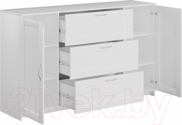 Изображение товара Тумба Mio Tesoro Сириус 2 двери и 3 ящика 156x95 2.02.03.290.1 (белый)