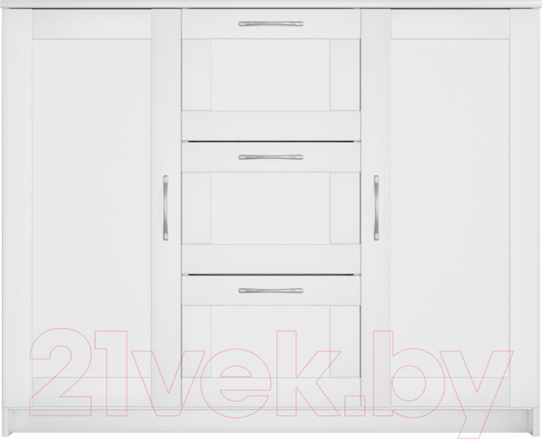 Изображение товара Тумба Mio Tesoro Сириус 2 двери и 3 ящика 117x95 2.02.03.340.1 (белый)