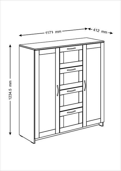 Изображение товара Тумба Mio Tesoro Сириус 2 двери и 4 ящика 117x123 2.02.03.350.1 (белый)