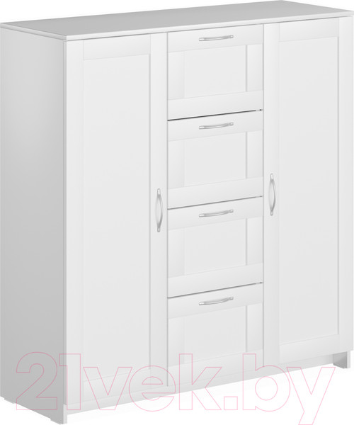 Изображение товара Тумба Mio Tesoro Сириус 2 двери и 4 ящика 117x123 2.02.03.350.1 (белый)