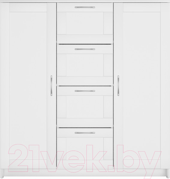 Изображение товара Тумба Mio Tesoro Сириус 2 двери и 4 ящика 117x123 2.02.03.350.1 (белый)