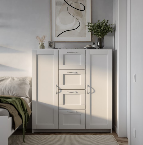 Изображение товара Тумба Mio Tesoro Сириус 2 двери и 4 ящика 117x123 2.02.03.350.1 (белый)