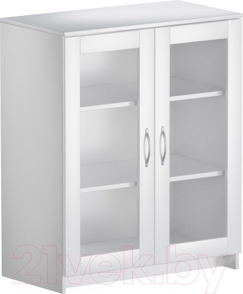Изображение товара Тумба Mio Tesoro Сириус 2 двери со стеклом 78x95 2.02.03.360.1 (белый)