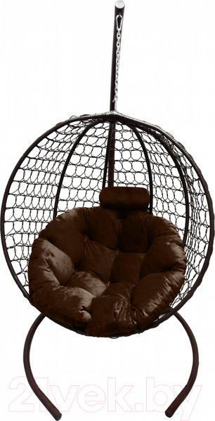 Изображение товара Кресло подвесное Craftmebelby Кокон Круглый премиум (коричневый/коричневый)