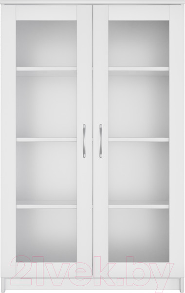 Изображение товара Тумба Mio Tesoro Сириус 2 двери со стеклом 78x123 2.02.03.390.1 (белый)