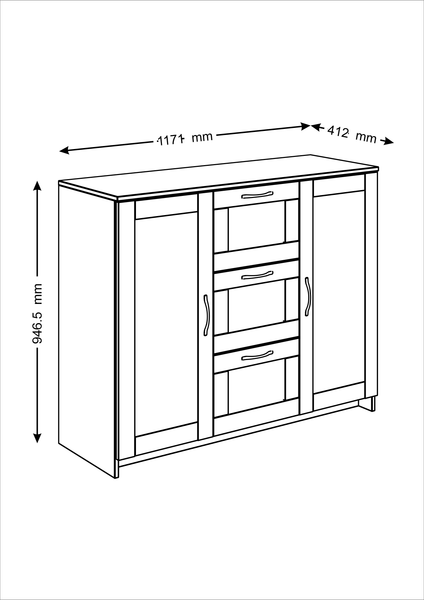 Изображение товара Тумба Mio Tesoro Сириус 2 двери и 3 ящика 117x95 2.02.03.340.3 (дуб сонома)