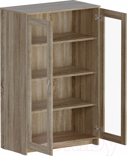 Изображение товара Тумба Mio Tesoro Сириус 2 двери со стеклом 78x123 2.02.03.390.3 (дуб сонома)