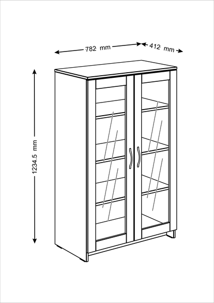 Изображение товара Тумба Mio Tesoro Сириус 2 двери со стеклом 78x123 2.02.03.390.3 (дуб сонома)