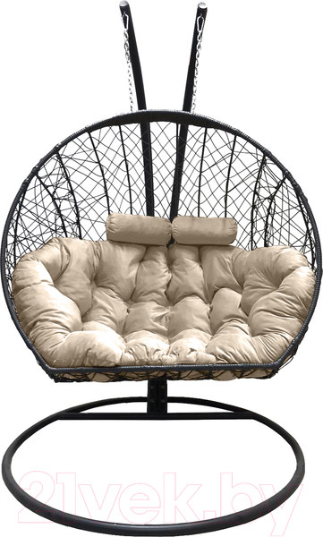 Изображение товара Кресло подвесное Craftmebelby Кокон Двойной (графит/бежевый)