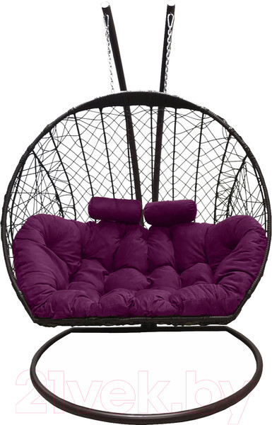 Изображение товара Кресло подвесное Craftmebelby Кокон Двойной (коричневый/фиолетовый)