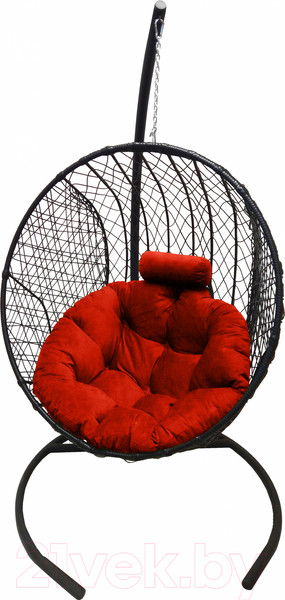 Изображение товара Кресло подвесное Craftmebelby Кокон Круглый стандарт (графит/коралловый)