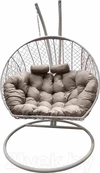 Изображение товара Кресло подвесное Craftmebelby Кокон Двойной (белый/бежевый)
