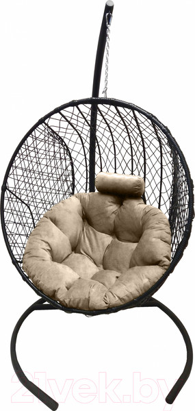 Изображение товара Кресло подвесное Craftmebelby Кокон Круглый стандарт (графит/бежевый)