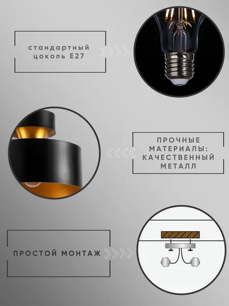 Изображение товара Потолочный светильник Aitin-Pro 12266D/1 (черный)