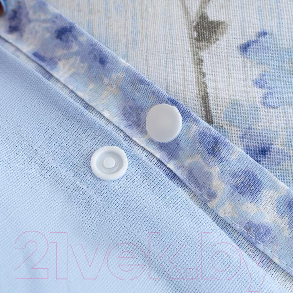 Изображение товара Комплект постельного белья Лен наш Люпины 2.0 сп / 218373 (белый/голубой)