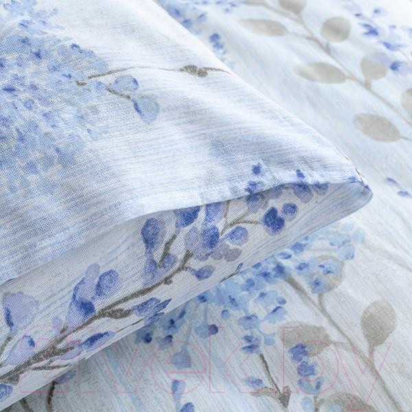 Изображение товара Комплект постельного белья Лен наш Люпины 2.0 сп / 218373 (белый/голубой)