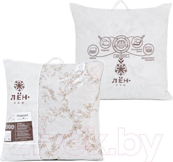 Изображение товара Подушка для сна Лен наш Шведская Роза Лен 230735 (70x70, белый)