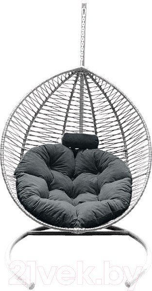 Изображение товара Кресло подвесное Craftmebelby Кокон Капля Зигзаг (белый/серый)