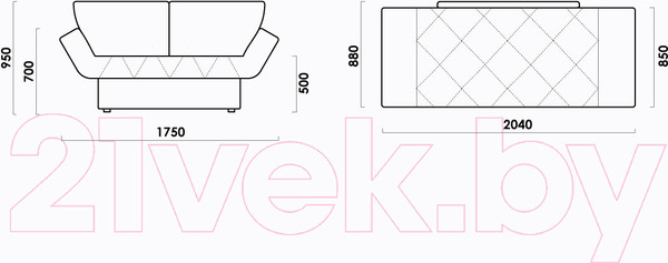 Изображение товара Диван Rivalli Джимми (Futura Mango принт серый с манго)