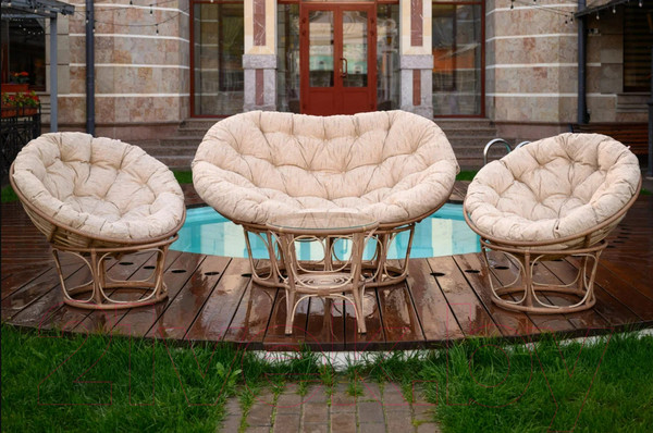 Изображение товара Комплект садовой мебели BiGarden Mamasan Papasan / БГ-3+1-Б (бамбук)