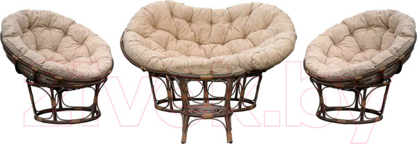 Изображение товара Комплект садовой мебели BiGarden Mamasan Papasan / БГ-3+1-К (какао)
