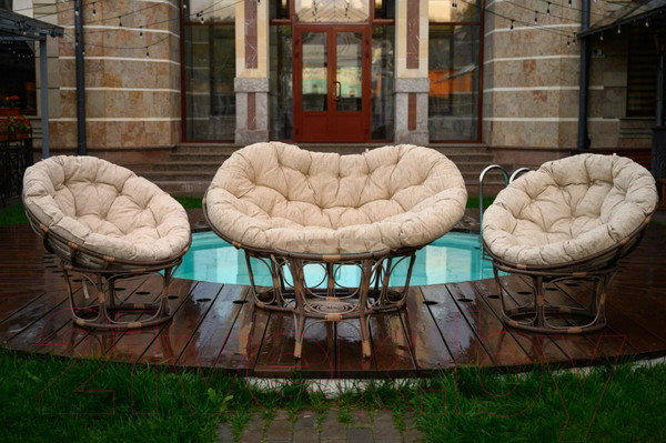 Изображение товара Комплект садовой мебели BiGarden Mamasan Papasan / БГ-3+1-К (какао)