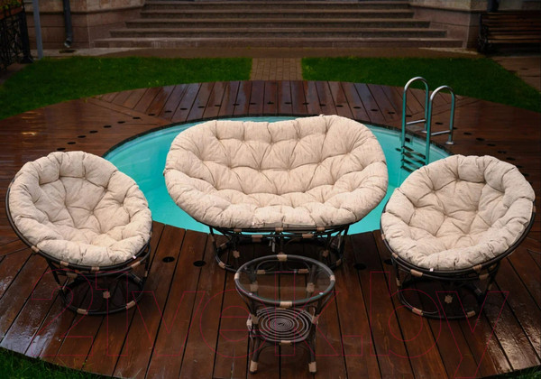 Изображение товара Комплект садовой мебели BiGarden Mamasan Papasan / БГ-3+1-Кор (коричневый)